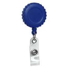 Load image into Gallery viewer, Round Plastic ID Badge Reel, Decorative Edge - Retractable Reels