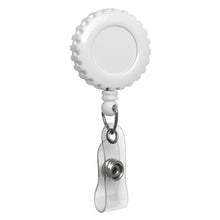 Load image into Gallery viewer, Round Plastic ID Badge Reel, Decorative Edge - Retractable Reels