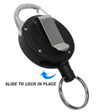 Load image into Gallery viewer, Large Slide-Lock Carabiner Reel, black - Retractable Reels