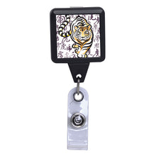 Load image into Gallery viewer, Chinese Tiger Brush Paint Black ID Badge Reel - Retractable Reels