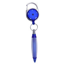 Load image into Gallery viewer, Carabiner Reel with Blue Pen - Retractable Reels