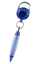 Load image into Gallery viewer, Carabiner Reel with Blue Pen - Retractable Reels