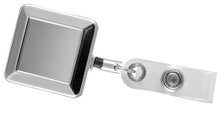 Load image into Gallery viewer, Chrome Square ID Badge Reel - Retractable Reels