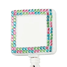 Load image into Gallery viewer, Square Plastic Badge Retractable Reel with Crystals - Retractable Reels