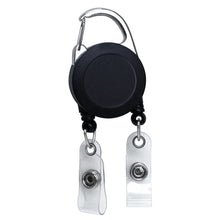 Load image into Gallery viewer, Carabiner ID Badge Reel with Double Strap Clips - Retractable Reels