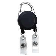 Load image into Gallery viewer, Carabiner ID Badge Reel with Double Strap Clips - Retractable Reels