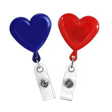 Load image into Gallery viewer, Heart Shaped Plastic Badge Reel - Retractable Reels