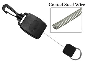 Heavy-duty Plastic Key Reel with Carabiner Clip