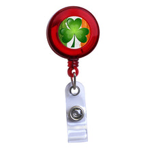 Load image into Gallery viewer, Irish Flag and Shamrock, Translucent ID Badge Reels - Retractable Reels