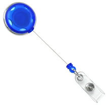 Load image into Gallery viewer, Translucent Plastic ID Badge Reel, Chrome finish, Accent holes - Retractable Reels