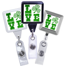 Load image into Gallery viewer, LOVE Irish Series, Square ID Badge Reel - Retractable Reels
