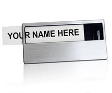 Load image into Gallery viewer, Plastic Window Name Tag with Pin and Plastic Clip Backing - Retractable Reels