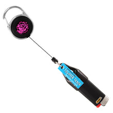 Load image into Gallery viewer, Pink Rose Design Lighter Leash - Retractable Reels
