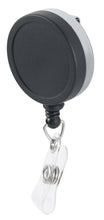 Load image into Gallery viewer, Heavy-Duty Large Round ID Badge Reel, Black/Chrome - Retractable Reels
