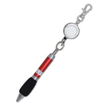 Load image into Gallery viewer, Chrome Retractable Reel Ballpoint Pen with Lobster Clasp Hook - Retractable Reels