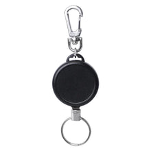 Load image into Gallery viewer, Round Pull Key Reel, with lobster claw clasp, split ring loop - Retractable Reels
