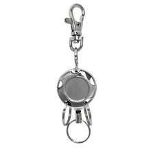 Load image into Gallery viewer, Metal Round Pull Key Reel with Three Split Rings and Metal Hook - Retractable Reels