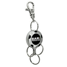 Load image into Gallery viewer, Metal Round Pull Key Reel with Three Split Rings and Metal Hook
