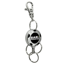Load image into Gallery viewer, Metal Round Pull Key Reel with Three Split Rings and Metal Hook - Retractable Reels