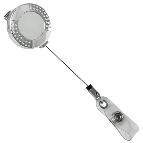 Heavy Duty Retractable Badge Reel - No Twist B-REEL I'd Card Holder w/Strong Pull Cord and Swivel Alligator Clip with Teeth - Slot Hole Snap Strap