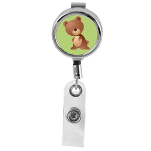 BEAR - Cute Animals Series Mini Chrome ID Badge Reel