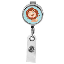 Load image into Gallery viewer, LION - Cute Animals Series Mini Chrome ID Badge Reel
