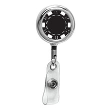 Load image into Gallery viewer, Poker Chip Series Chrome Beveled ID Badge Reel - Retractable Reels