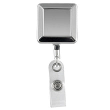 Load image into Gallery viewer, Leopard Printed - Chrome Square Badge Reel - Retractable Reels