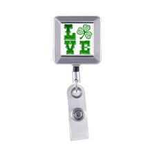 Load image into Gallery viewer, LOVE Irish Series, Square ID Badge Reel - Retractable Reels