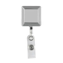 Load image into Gallery viewer, Chrome Square ID Badge Reel - Retractable Reels