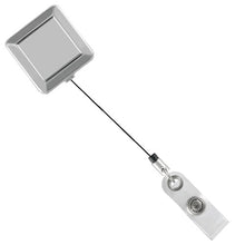 Load image into Gallery viewer, Chrome Square ID Badge Reel - Retractable Reels