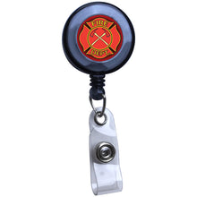 Load image into Gallery viewer, Fire Fighter Translucent Plastic Badge Reel - Retractable Reels