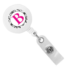 Load image into Gallery viewer, Monogram Letter Retractable ID Badge Reel - Retractable Reels