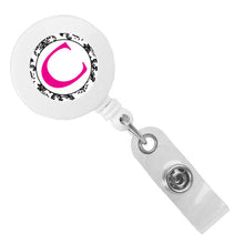 Load image into Gallery viewer, Monogram Letter Retractable ID Badge Reel - Retractable Reels