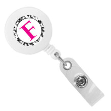 Load image into Gallery viewer, Monogram Letter Retractable ID Badge Reel - Retractable Reels