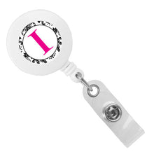 Load image into Gallery viewer, Monogram Letter Retractable ID Badge Reel - Retractable Reels