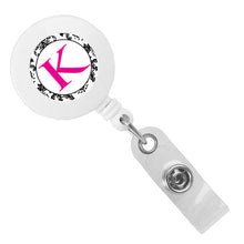 Load image into Gallery viewer, Monogram Letter Retractable ID Badge Reel - Retractable Reels