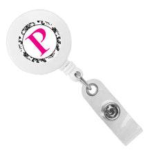 Load image into Gallery viewer, Monogram Letter Retractable ID Badge Reel - Retractable Reels