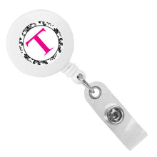 Load image into Gallery viewer, Monogram Letter Retractable ID Badge Reel - Retractable Reels
