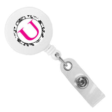 Load image into Gallery viewer, Monogram Letter Retractable ID Badge Reel - Retractable Reels