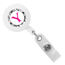 Load image into Gallery viewer, Monogram Letter Retractable ID Badge Reel - Retractable Reels