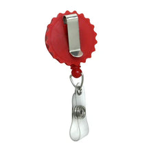 Load image into Gallery viewer, Plastic Bottle Cap Style ID Badge Reel - Retractable Reels