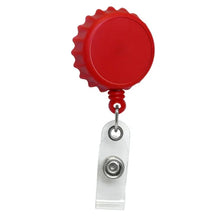 Load image into Gallery viewer, Plastic Bottle Cap Style ID Badge Reel - Retractable Reels