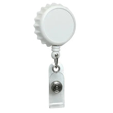 Load image into Gallery viewer, Plastic Bottle Cap Style ID Badge Reel - Retractable Reels