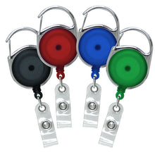 Load image into Gallery viewer, Translucent Round Carabiner Badge Reel - Retractable Reels