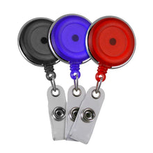 Load image into Gallery viewer, Translucent Plastic Badge Reel, Chrome Edge - Retractable Reels