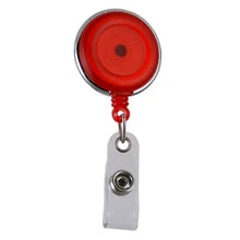 Load image into Gallery viewer, Translucent Plastic Badge Reel, Chrome Edge - Retractable Reels
