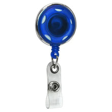 Load image into Gallery viewer, Translucent Plastic ID Badge Reel, Chrome finish, Accent holes - Retractable Reels