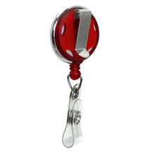 Load image into Gallery viewer, Translucent Plastic ID Badge Reel, Chrome finish, Accent holes - Retractable Reels