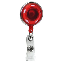 Load image into Gallery viewer, Translucent Plastic ID Badge Reel, Chrome finish, Accent holes - Retractable Reels